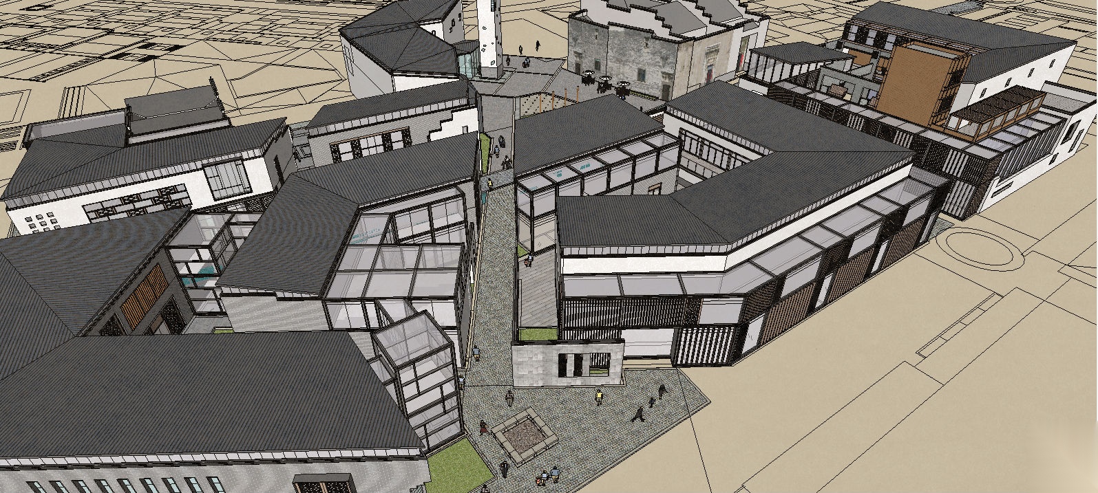 SketchUP徽派建筑模型施工图下载【ID:164872198】