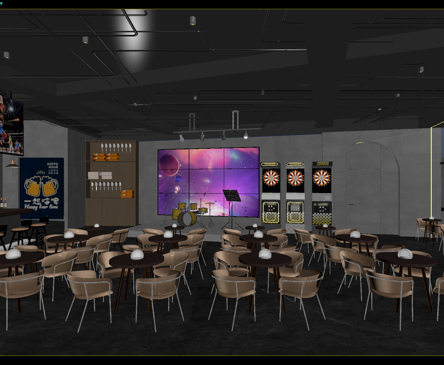 工业风酒馆3D模型下载【ID:1214353650】