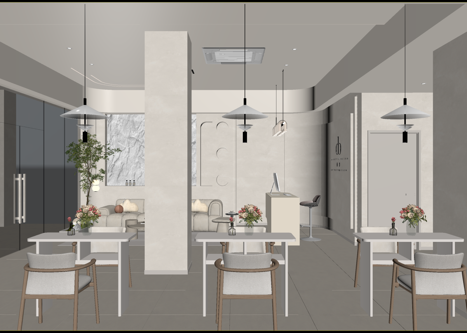 现代咖啡厅3D模型下载【ID:1215150690】