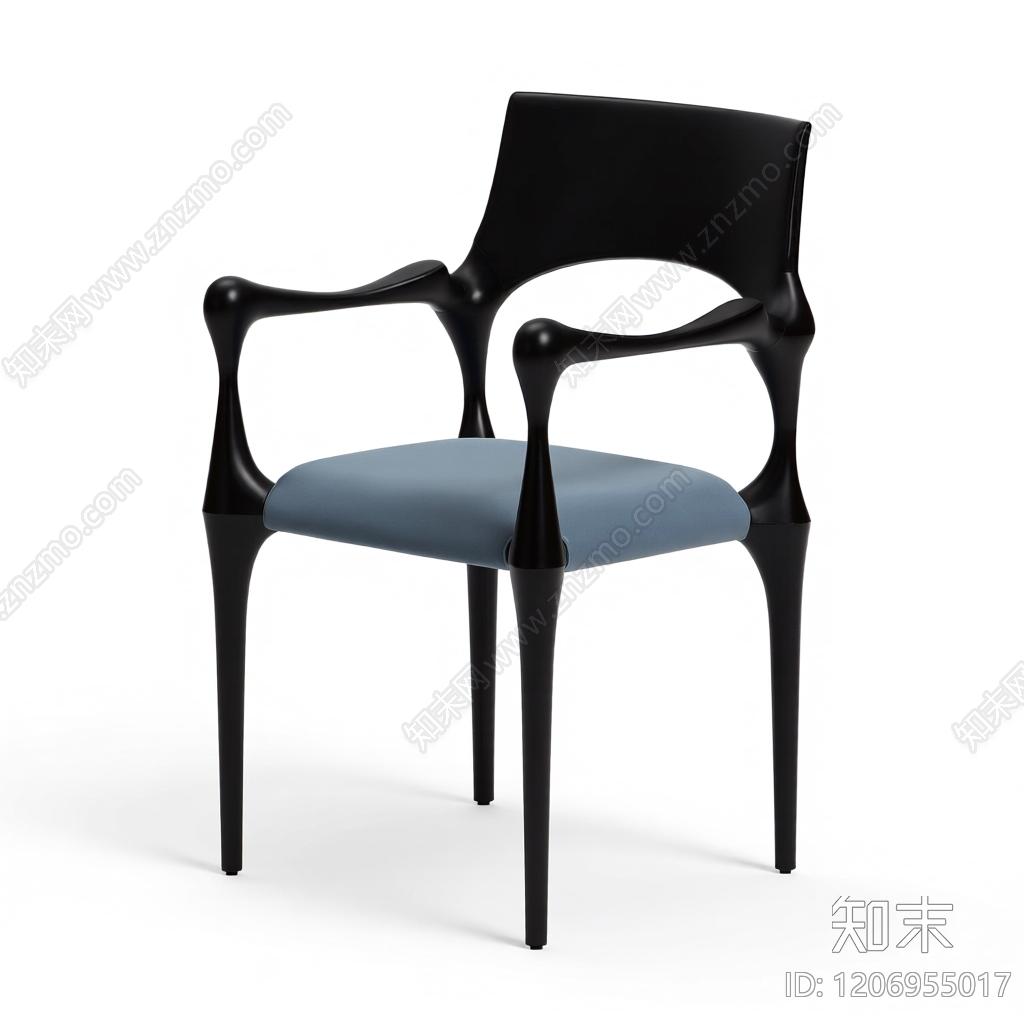 黑框灰坐垫椅子3D模型下载【ID:1206955017】