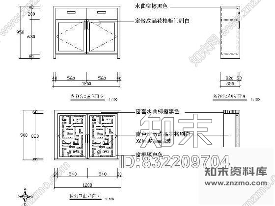 图块/节点时尚备餐柜详图施工图下载【ID:832209704】