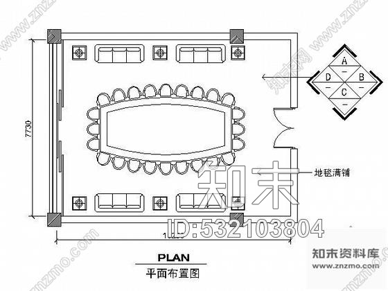 施工图三个会议室设计图纸施工图下载【ID:532103804】