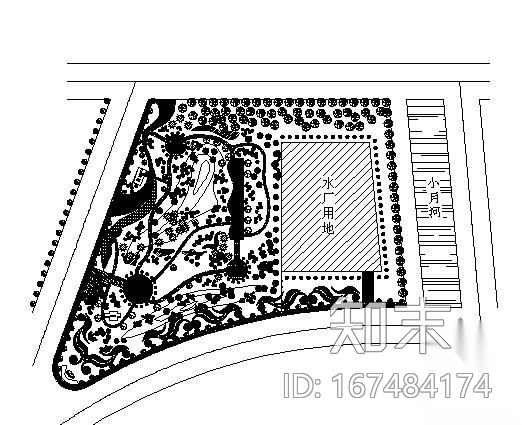 某街三角地景观设计cad施工图下载【ID:167484174】