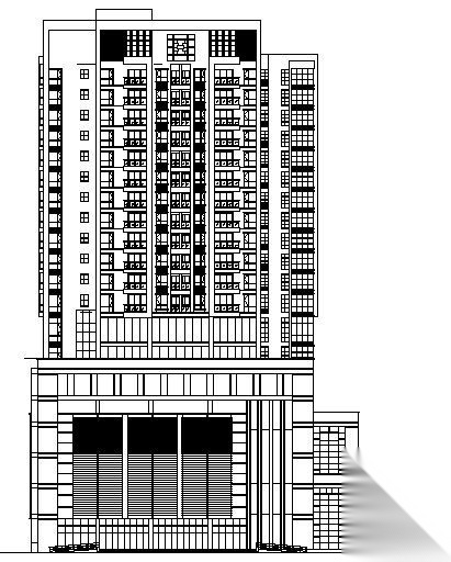 某二十层商住综合办公楼建筑方案图cad施工图下载【ID:151432125】