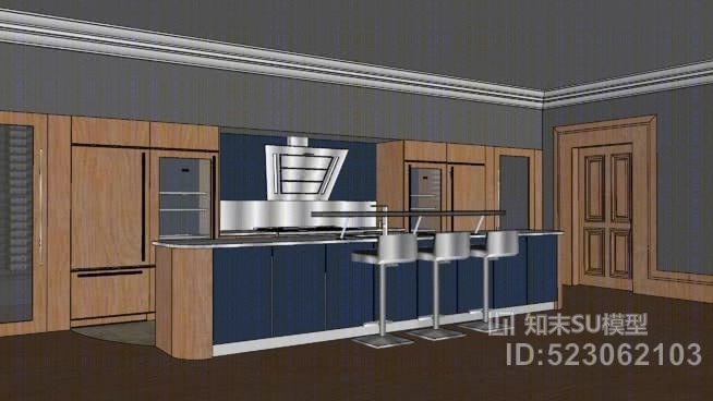 厨房/餐厅/家庭间酒室SU模型下载【ID:523062103】