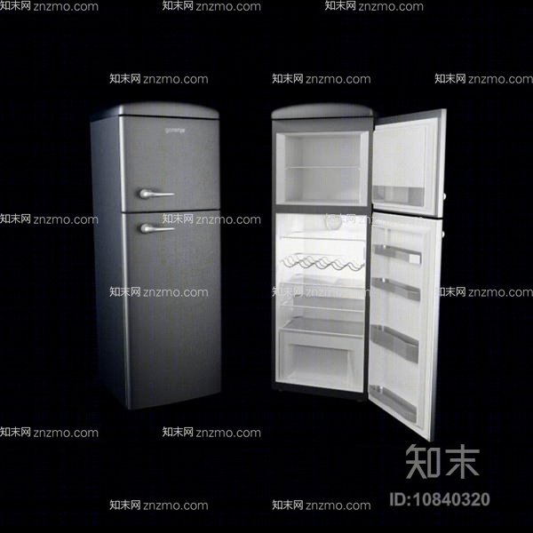 灰色冰箱3D模型下载【ID:10840320】