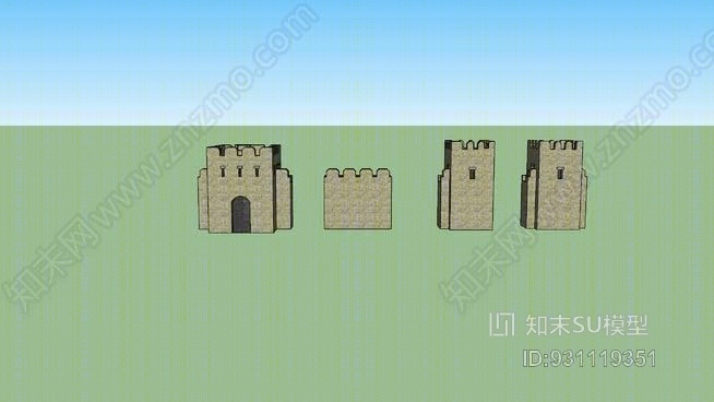 基本城堡集SU模型下载【ID:931119351】