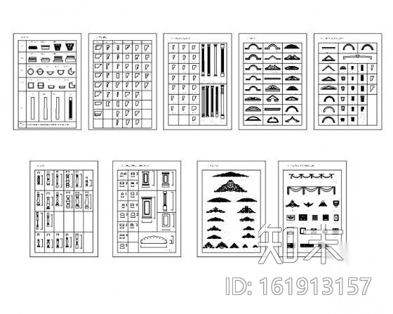 欧式构件综合图块施工图下载【ID:161913157】