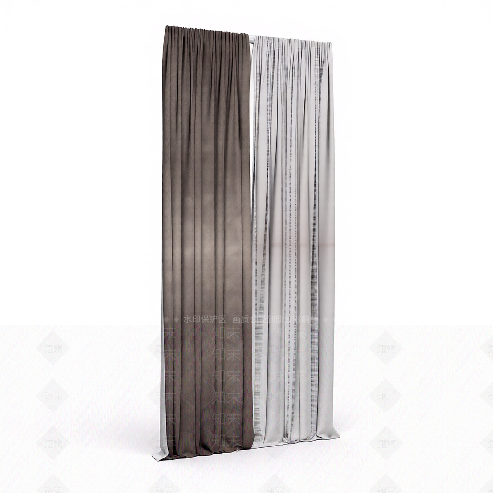 双色窗帘组合3D模型下载【ID:1206189792】