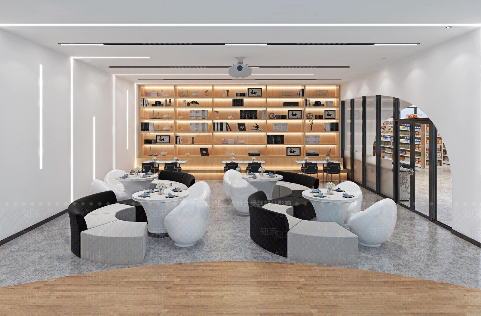 现代休闲餐厅超市3D模型下载【ID:268939512】