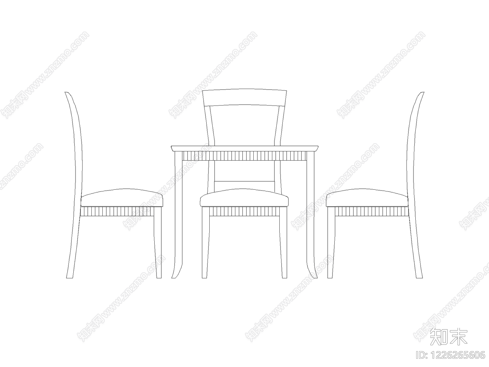 餐桌几类平立面餐桌cad施工图下载【ID:1226265606】