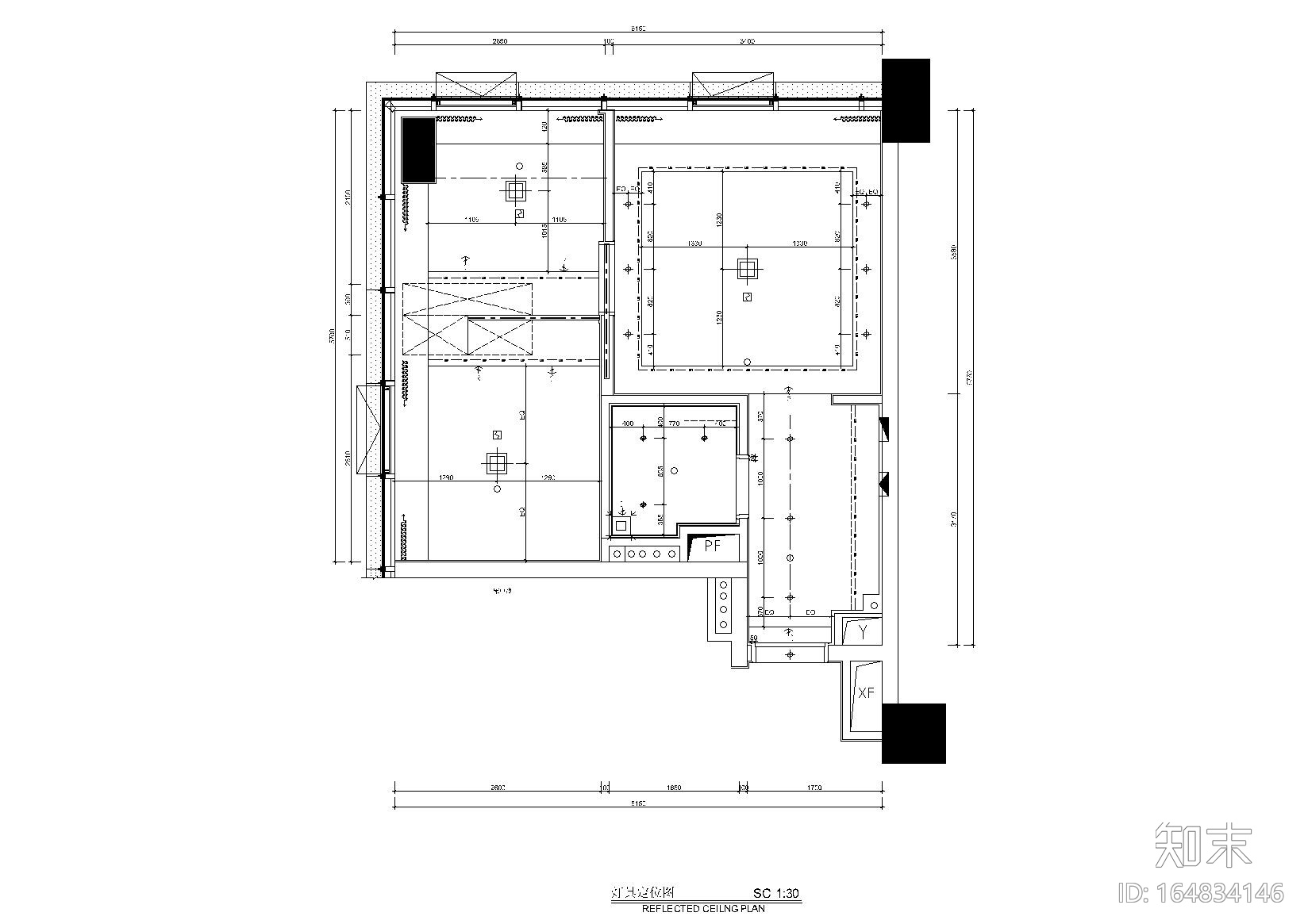 [广东]珠海55㎡SOHOA户型公寓样板房施工图施工图下载【ID:164834146】