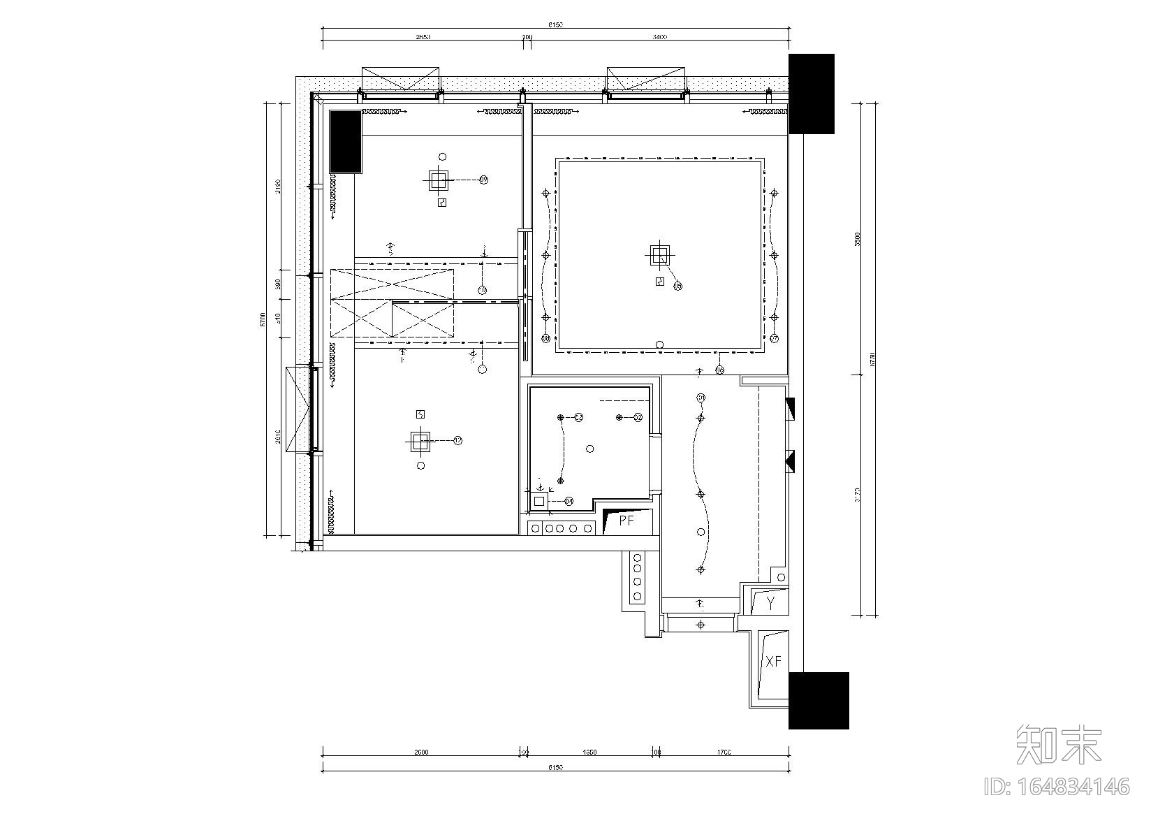 [广东]珠海55㎡SOHOA户型公寓样板房施工图施工图下载【ID:164834146】