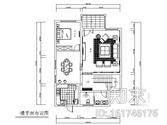 某三层经济型别墅室内装修图（含效果）cad施工图下载【ID:161746176】