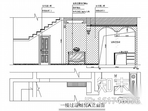 某三层经济型别墅室内装修图（含效果）cad施工图下载【ID:161746176】