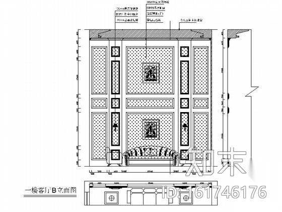 某三层经济型别墅室内装修图（含效果）cad施工图下载【ID:161746176】