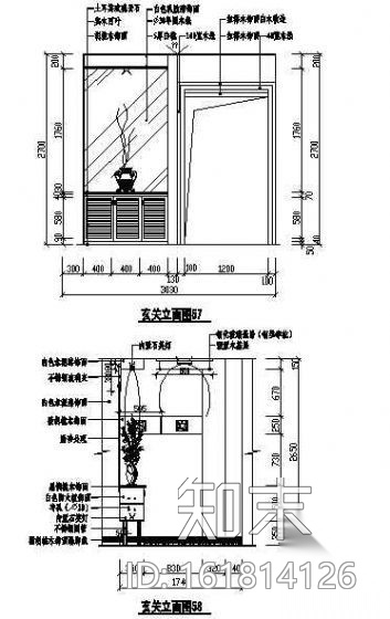 玄关图块cad施工图下载【ID:161814126】