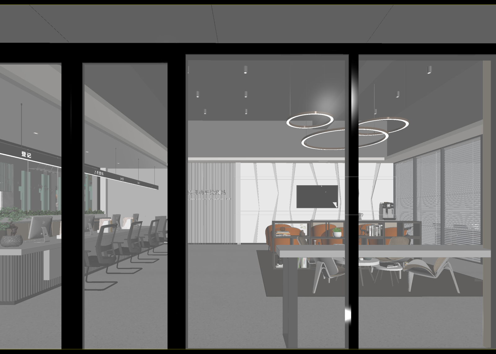 现代办公大厅3D模型下载【ID:1214405312】