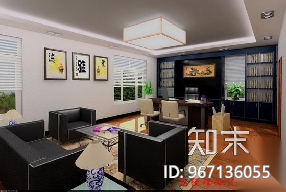 某现代装饰公司办公空间装修图（含效果）cad施工图下载【ID:967136055】