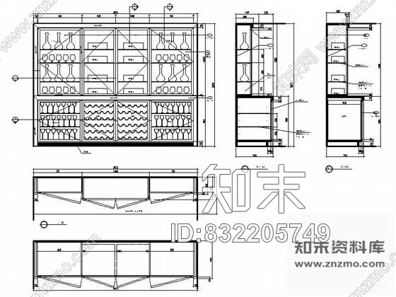 图块/节点酒吧四门柜详图施工图下载【ID:832205749】