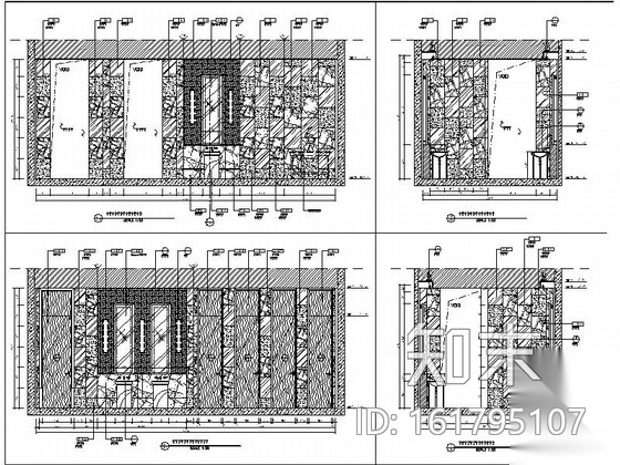 [重庆]某酒店海鲜城公共卫生间施工图cad施工图下载【ID:161795107】