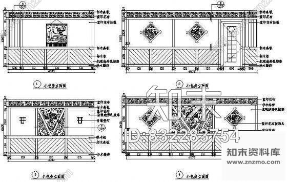 图块/节点餐厅包房立面图11cad施工图下载【ID:832283754】