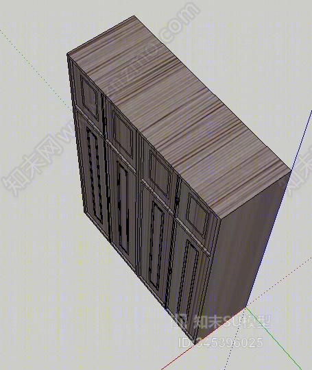 现代平开门衣柜衣柜SU模型下载【ID:345396025】