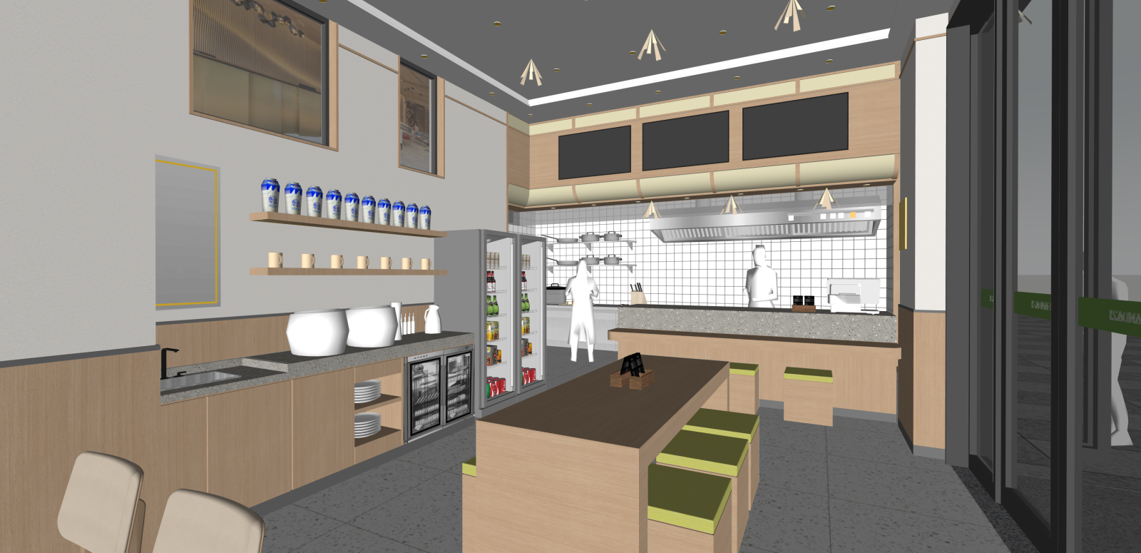 现代快餐店SU模型下载【ID:1216053921】