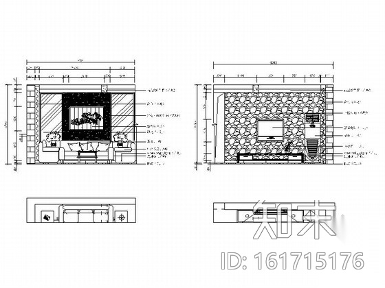 精品现代风格两层复式别墅室内装修施工图（含效果）cad施工图下载【ID:161715176】