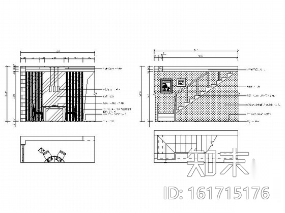 精品现代风格两层复式别墅室内装修施工图（含效果）cad施工图下载【ID:161715176】