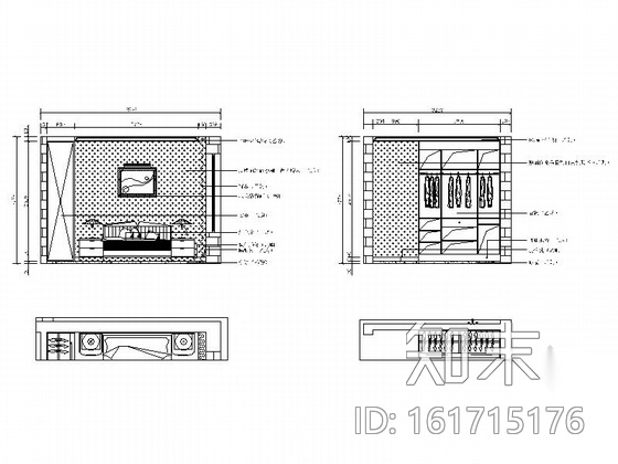 精品现代风格两层复式别墅室内装修施工图（含效果）cad施工图下载【ID:161715176】