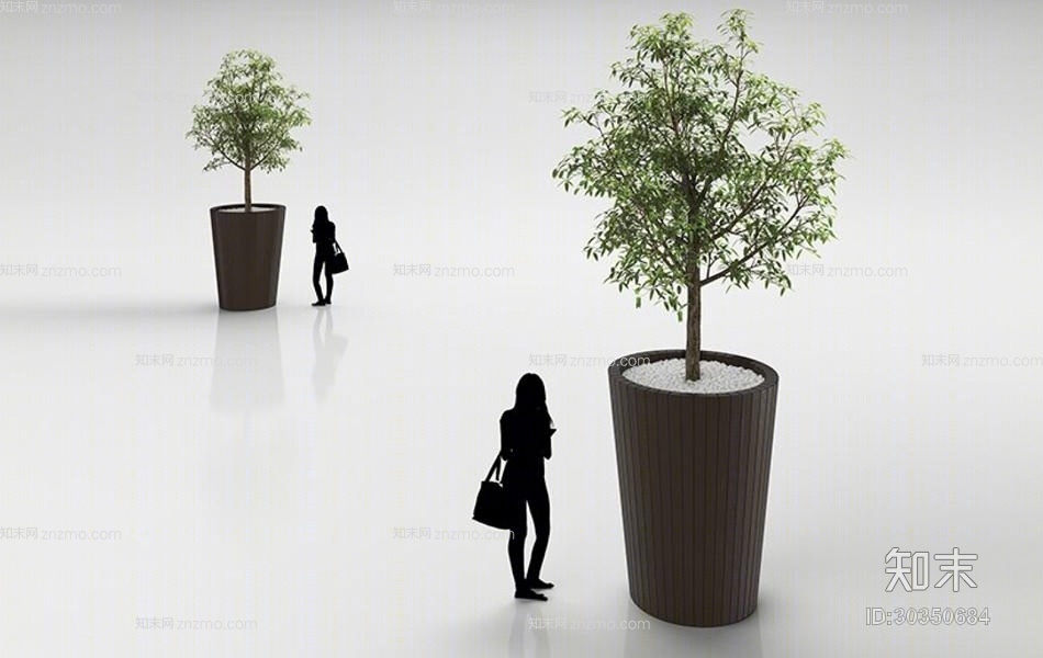 绿色盆栽3D模型下载【ID:30350684】