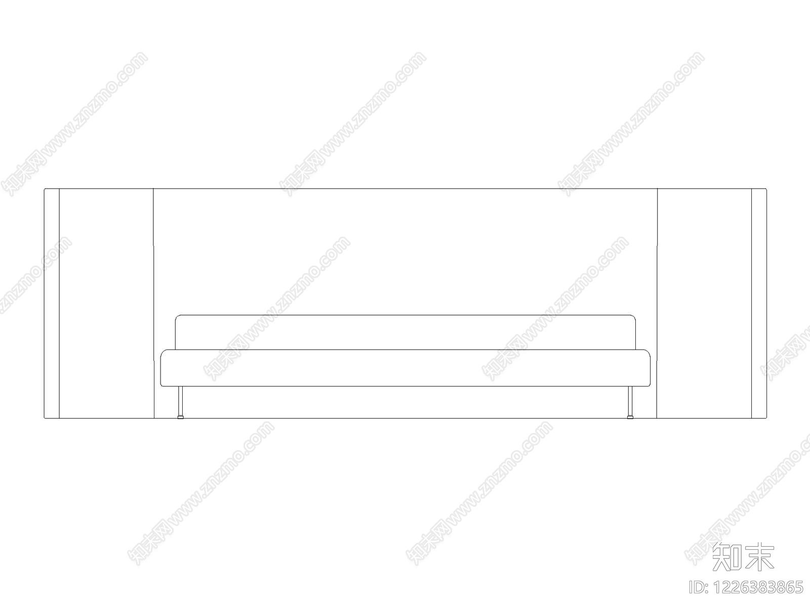 沙发cad施工图下载【ID:1226383865】