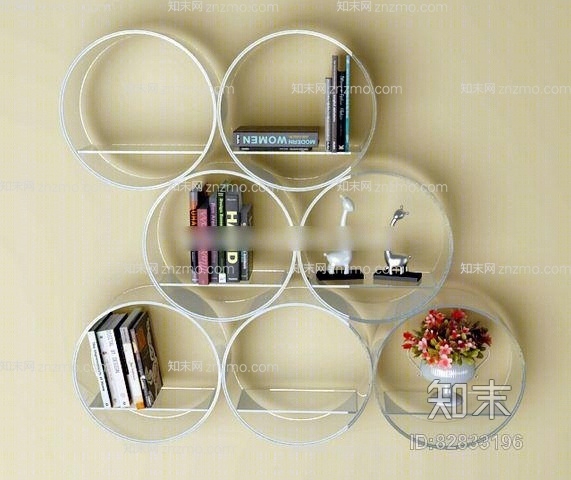 白色木艺置物架3D模型下载【ID:82833196】