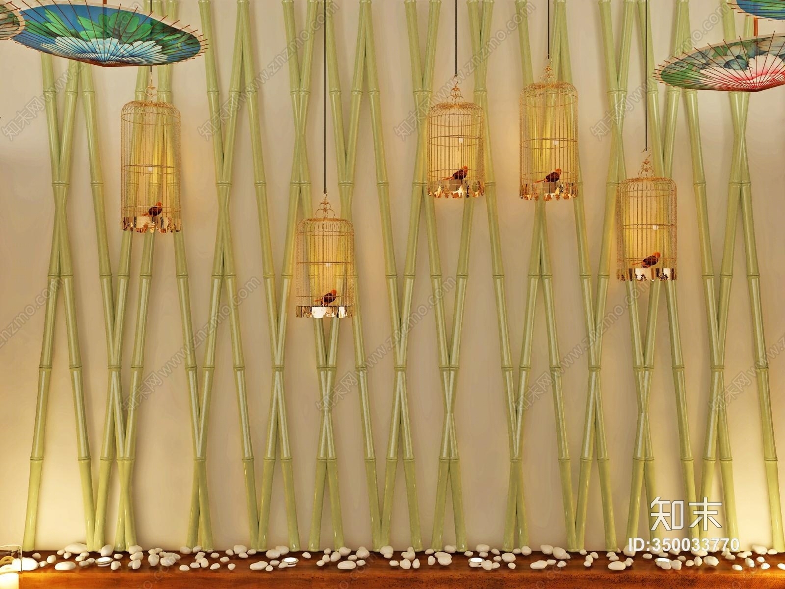 中式园艺小品3D模型下载【ID:350033770】