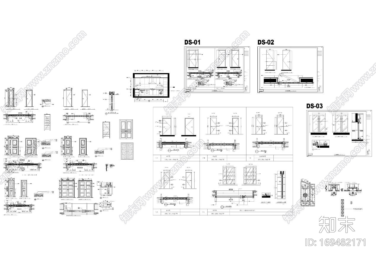 家装住宅CAD模型库精装版|CAD施工图施工图下载【ID:169482171】