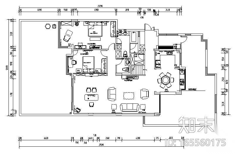 [江苏]现代欧式住宅室内设计案例（内附效果图）施工图下载【ID:165560175】