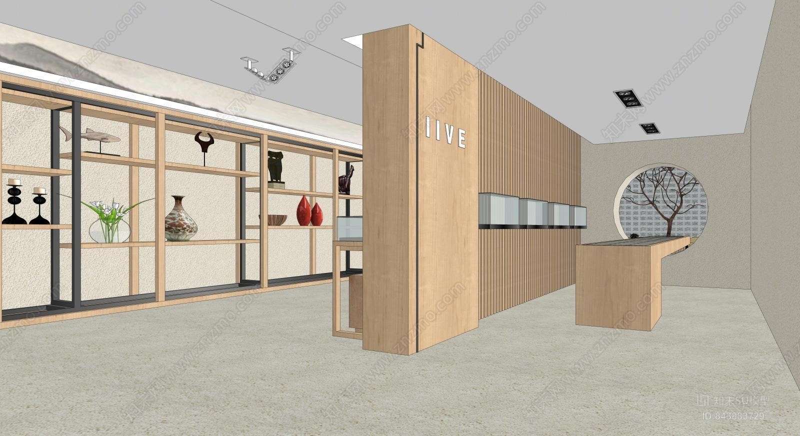 新中式珠宝古董展厅SU模型下载【ID:843883729】