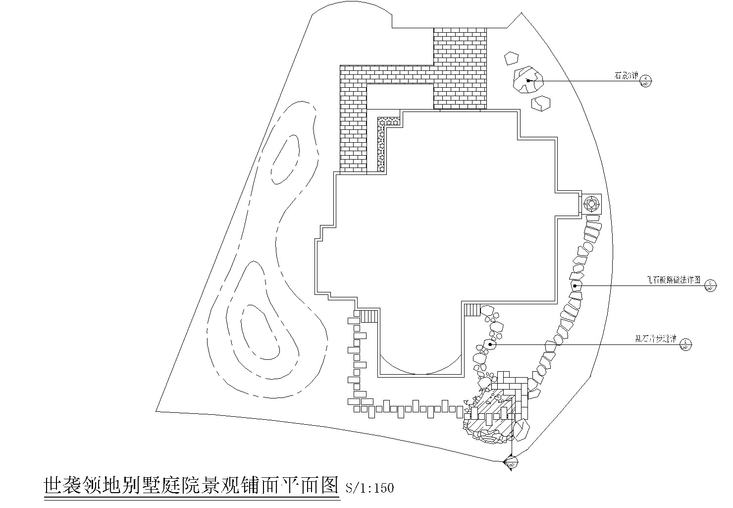 [江苏]世袭领地别墅庭院景观CAD施工图施工图下载【ID:160714165】