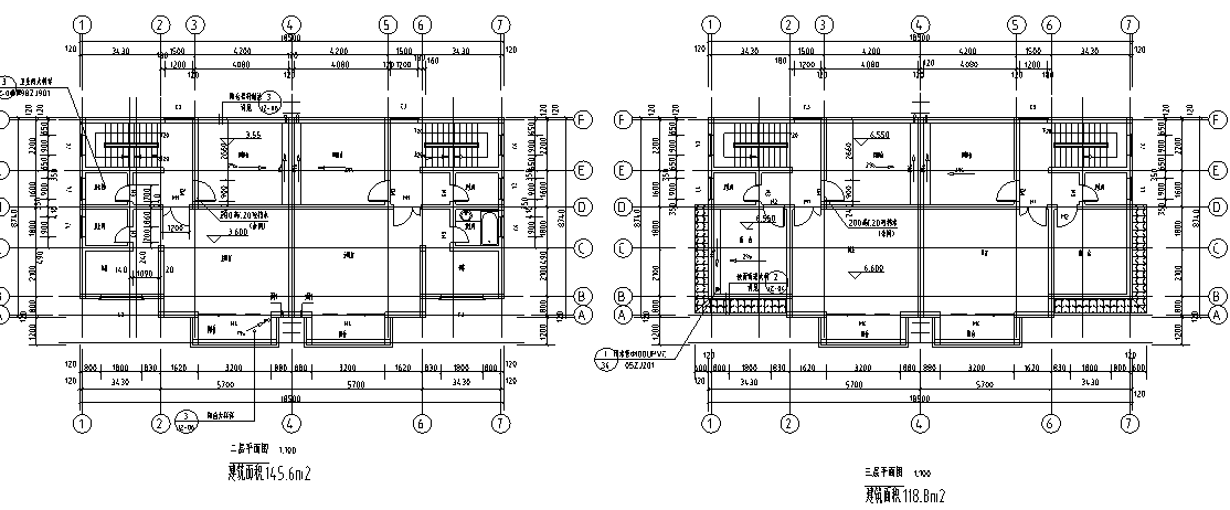 户型为三层两户双联式别墅建筑设计（包含效果图+CAD）施工图下载【ID:168119189】