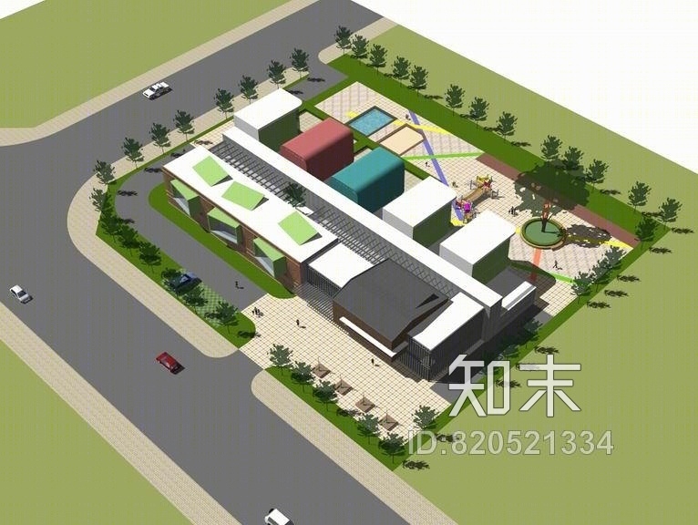 现代幼儿园SU模型下载【ID:820521334】