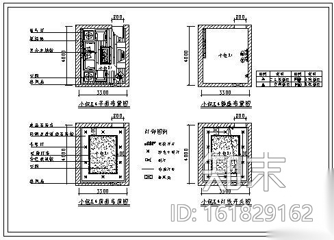 群艺馆KTV包房装修图cad施工图下载【ID:161829162】