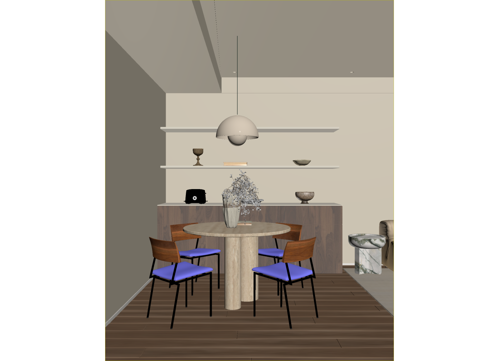 现代家居餐厅3D模型下载【ID:1214717576】