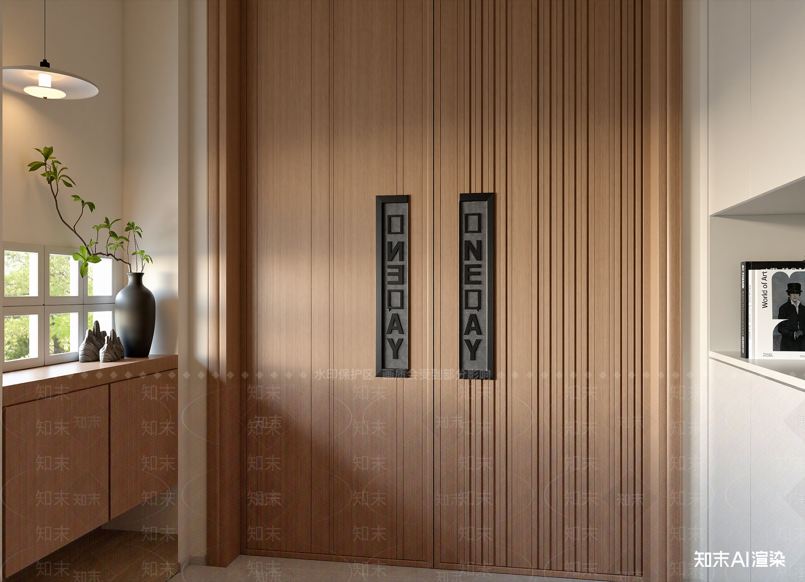 原木玄关3D模型下载【ID:1215127827】