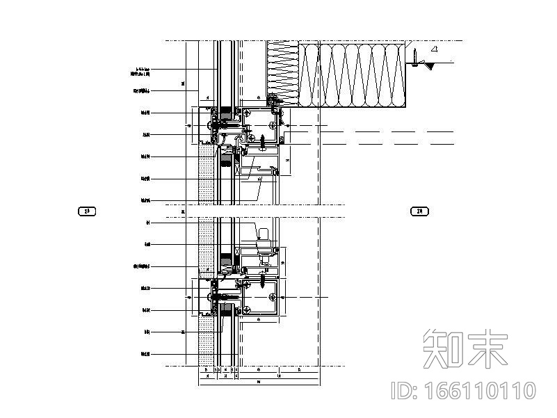 框架式幕墙系统标准图CADcad施工图下载【ID:166110110】