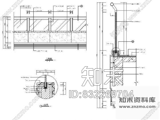 图块/节点办公楼大堂栏杆详图cad施工图下载【ID:832260704】