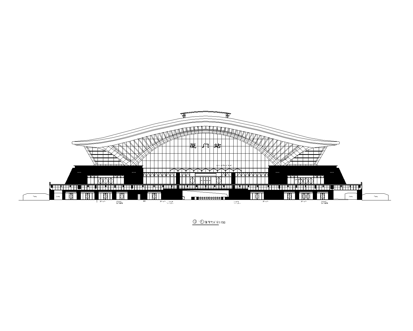 [厦门]火车站站房全套建筑施工图施工图下载【ID:151679127】