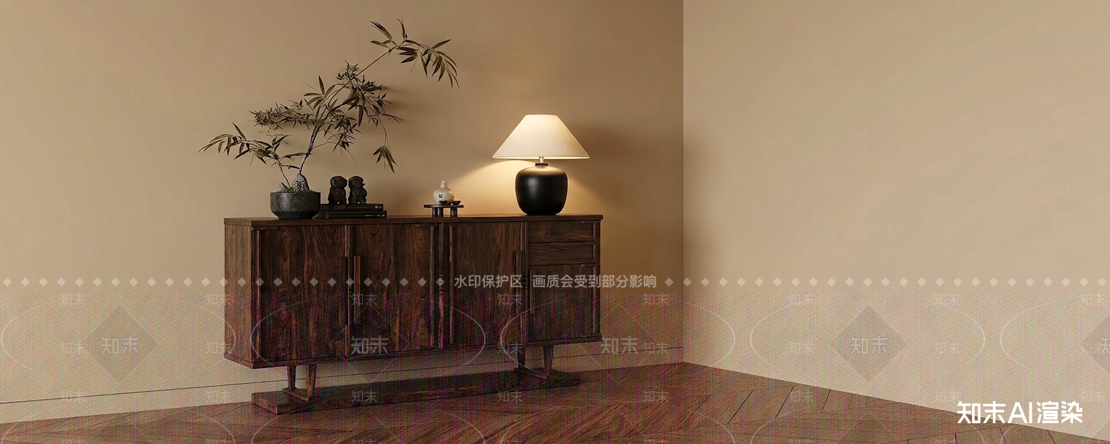 木质餐边柜餐边柜3D模型下载【ID:1227522182】