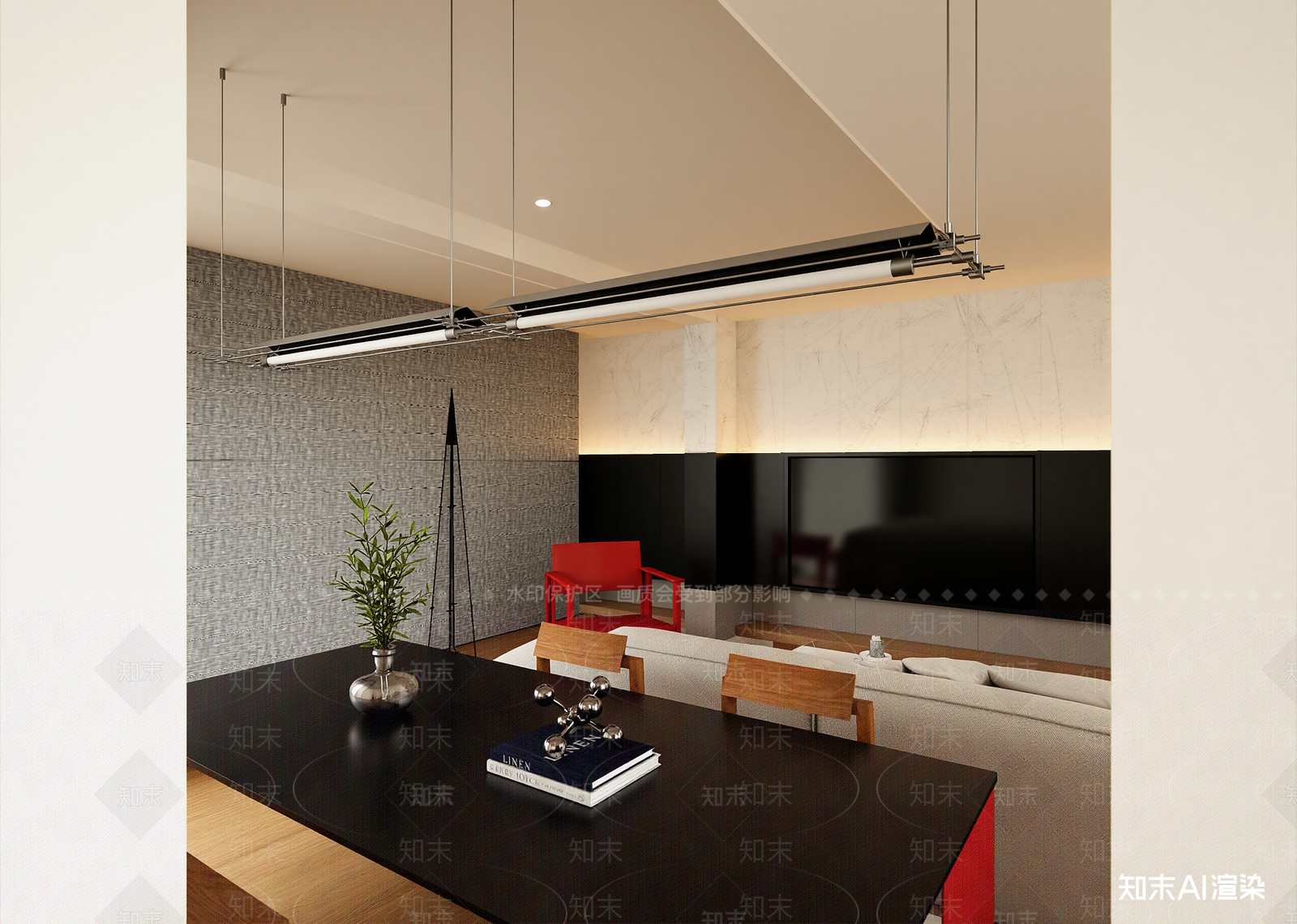 现代客餐厅3D模型下载【ID:1215147509】