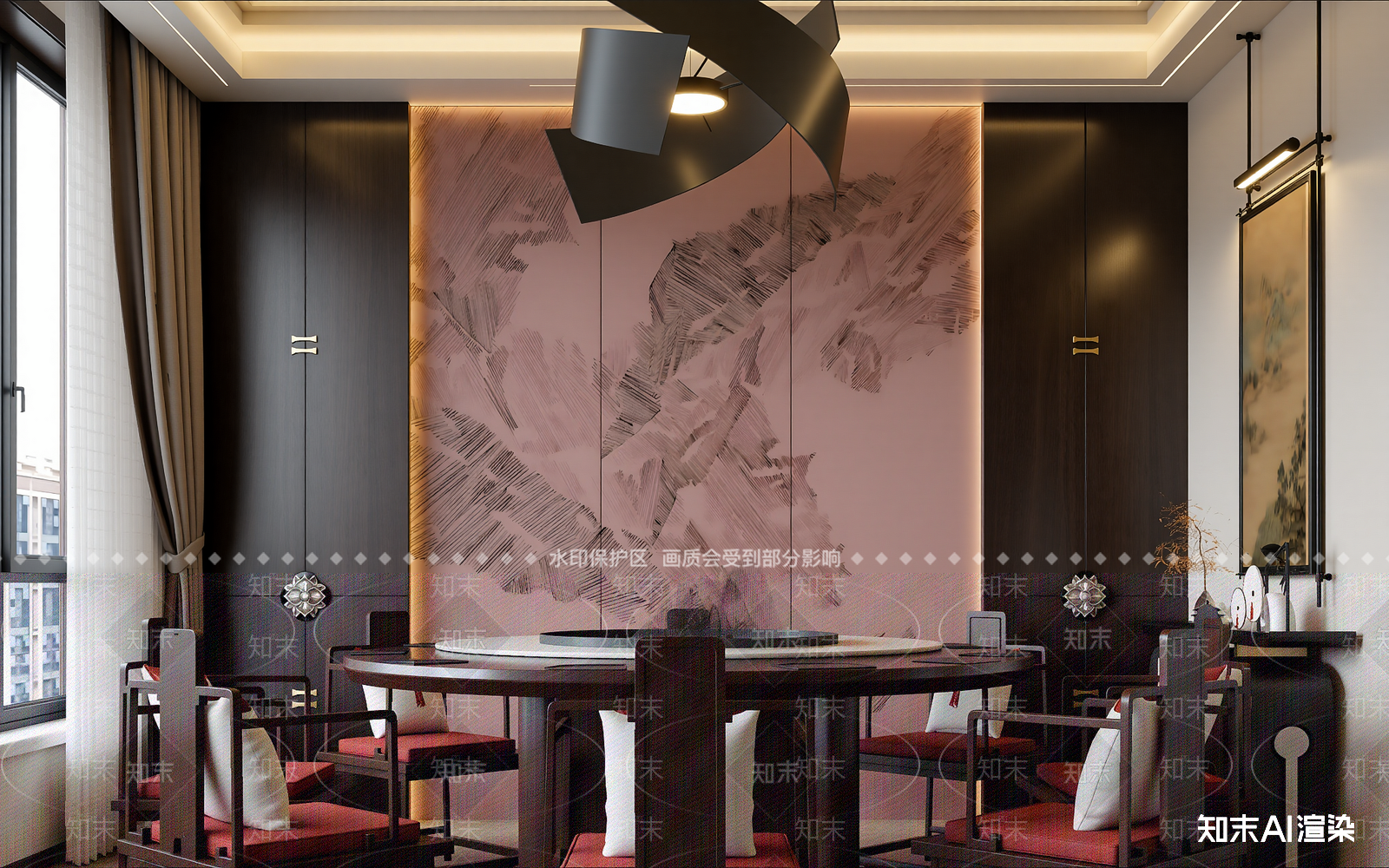 新中式包厢3D模型下载【ID:1214420000】